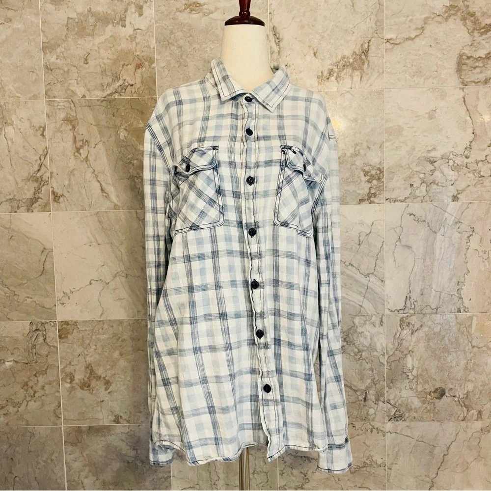 True Religion Plaid Button Up Long Sleeve Shirt